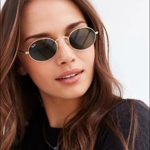 RAY-BAN OVAL FLAT SUNGLASSES (48-21)